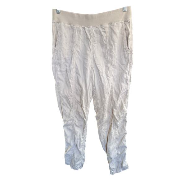 Faherty Arlie Day Pull On Linen Blend Pants Pockets Lagenlook M Lounge Tan - Picture 1 of 10